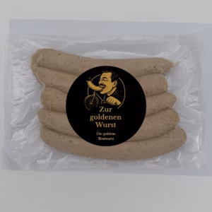 Die goldene Bratwurst im Naturdarm, gebr&uuml;ht